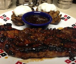 Hasselback Potatoes and Steak