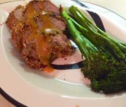 Herb and Garlic Roast Pork Loin with Spicy Honey Mustard Sauce